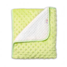 Baby Nellys Detská luxusná obojstranná deka s Minky 80x90 cm, zelená/krémová