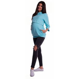 Be MaaMaa Tehotenské a dojčiace teplákové triko - mätové